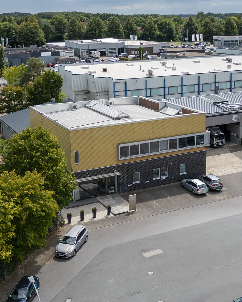 Luftaufnahme des Klocke-Betriebs in Borken