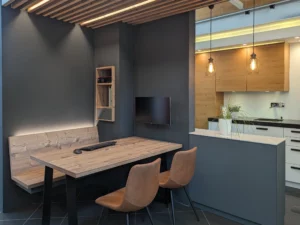 KLOCKE Beratungsplatz Ausstellung mit Bank 1 maßgefertigte Küche in Borken von Klocke