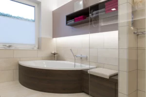 KLOCKE Wannenverkleidung rund Sitzbank Polster