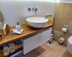 KLOCKE Waschtisch Gaeste-WC Altholz Aufsatzbecken (1)