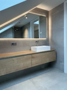 Klocke Waschtisch Eiche mit Aufsatzbecken Corian nn1